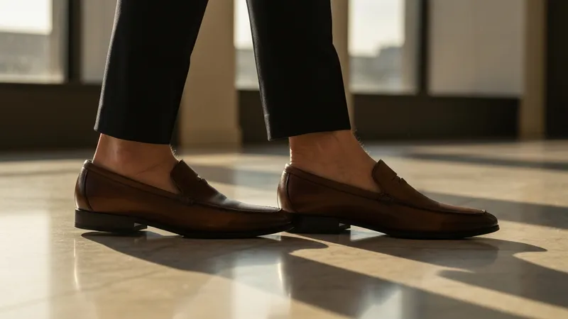 Artisan bottier polissant une chaussure en cuir avec un chiffon